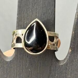Sterling Silver Black Onyx Ring Black Onyx Statement Ring Size 9